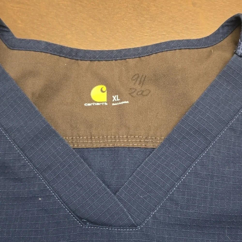 CARHARTT Navy V-Neck Scrub Top Men's XL - Picture 5 of 6